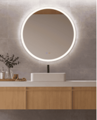 miroir rond ledimex | rétroéclairé verre sablé