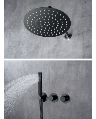 robinetterie thermostatique noir mat | IMEX encastrée