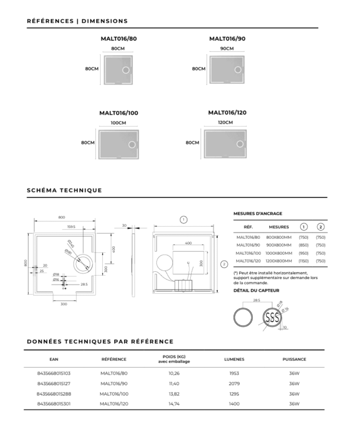Miroir Malta - LEDIMEX