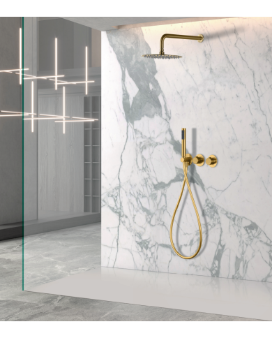 Robinetterie thermostatique encastrée Or brossé Robinetterie thermostatique encastrée Or brossé