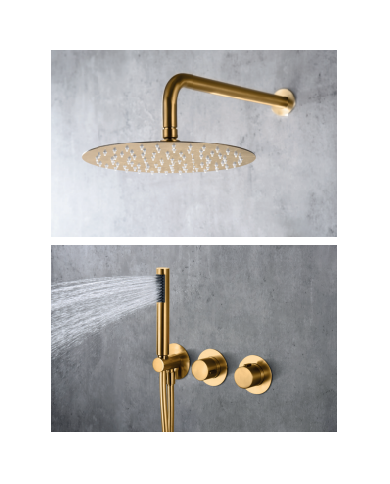 Robinetterie thermostatique encastrée Or brossé Robinetterie thermostatique encastrée Or brossé