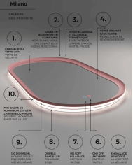 miroir led salle de bain milano | LEDIMEX elliptique