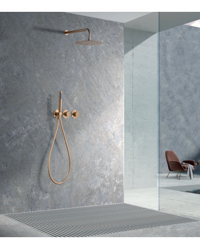 Robinetterie thermostatique encastrée Or rose brossé Robinetterie thermostatique encastrée Or rose brossé