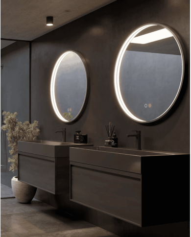 miroir salle de bain led noir | LEDIMEX antibuée