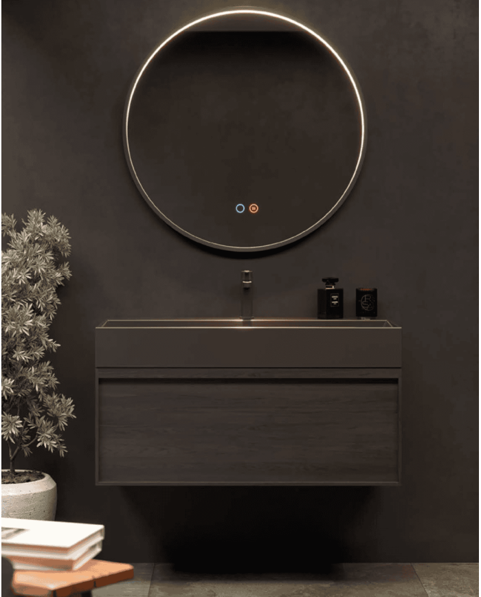miroir salle de bain led noir | LEDIMEX antibuée