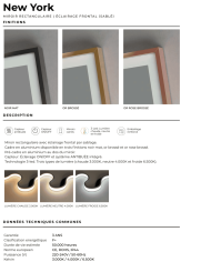 miroir led New York LEDIMEX | Éclairage 3 teintes antibuée