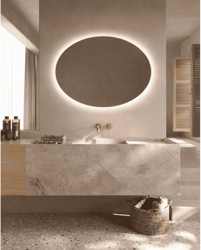 miroir ovale ledimex | Rétroéclairage LED 80x100cm