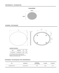 miroir ovale ledimex | Rétroéclairage LED 80x100cm