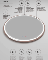 Miroir LED salle de bain | LEDIMEX rond et antibuée