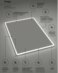Miroir LED salle de bain retro | LEDIMEX antibuée