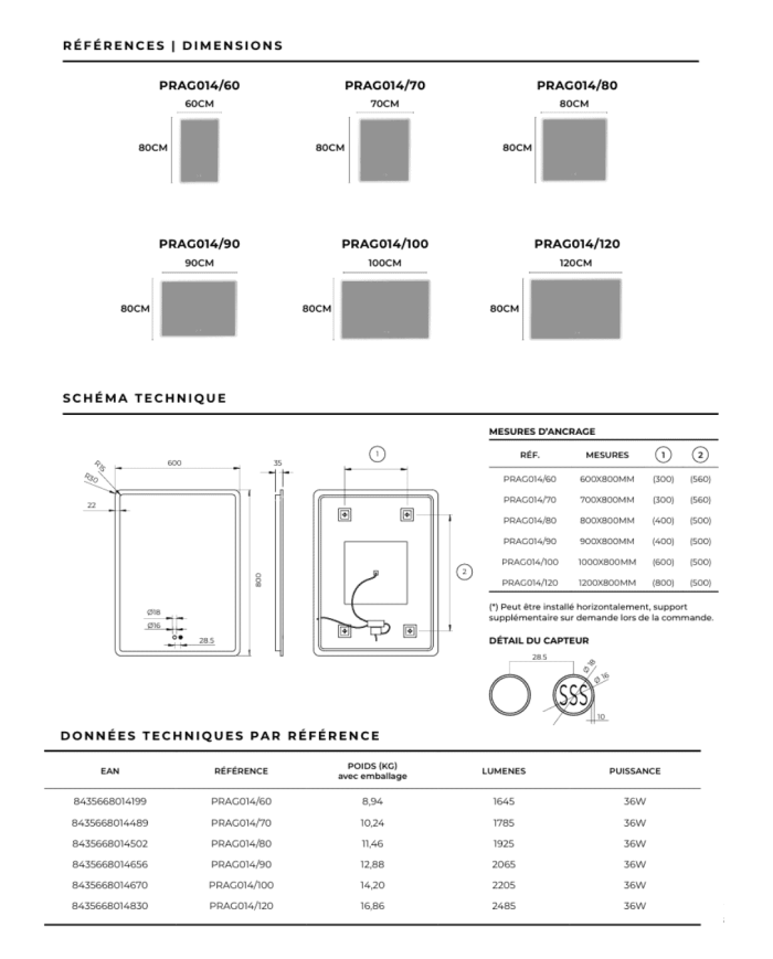 Miroir Praga - LEDIMEX