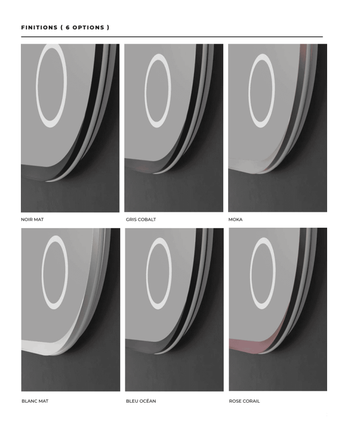 miroir led rimini | 6 finitions élégantes LEDIMEX