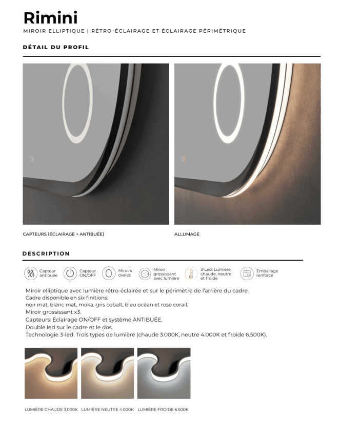 Miroir Rimini - LEDIMEX