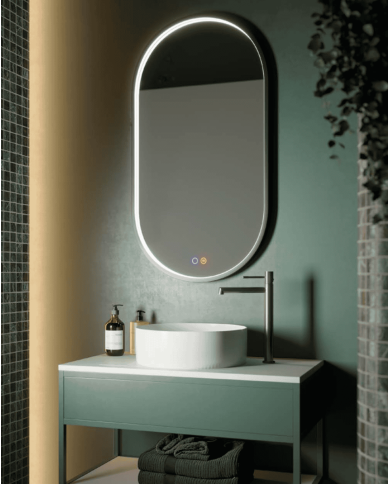 Miroir salle de bain LED noir | Rio LEDIMEX 90x50cm