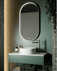 Miroir salle de bain LED noir | Rio LEDIMEX 90x50cm