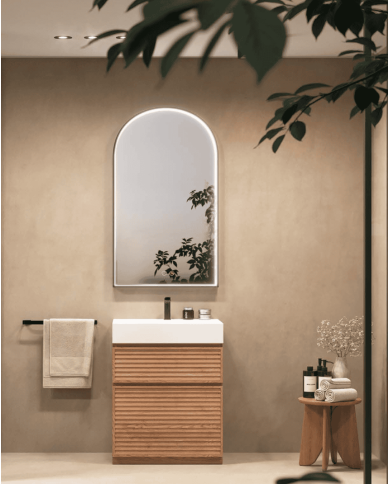 Miroir salle de bain LED noir | Design arche 60x110