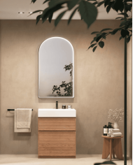 Miroir salle de bain LED noir | Design arche 60x110