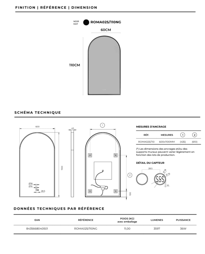 Miroir Roma - LEDIMEX