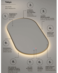 miroir led salle de bain tokyo | LEDIMEX elliptique