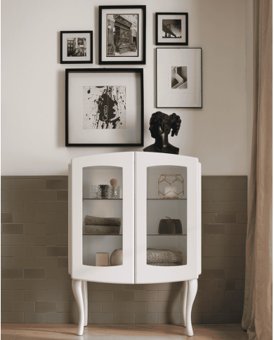 vitrine salle de bain sbordoni | Verre & laqué brillante 80cm