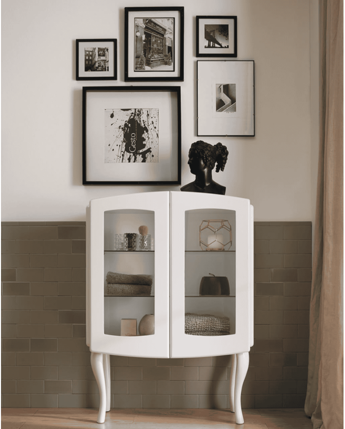 vitrine salle de bain sbordoni | Verre & laqué brillante 80cm