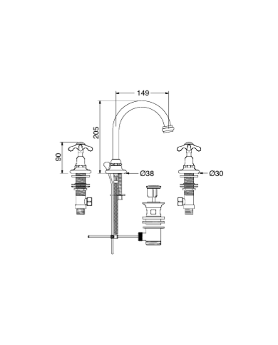 Mélangeur 3 trous Firenze - Sbordoni
