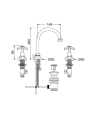 Mélangeur 3 trous Firenze - Sbordoni