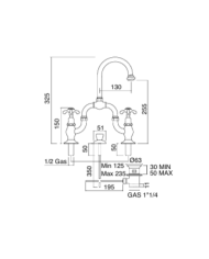Mélangeur bec haut Firenze - Sbordoni
