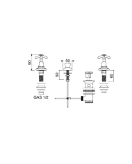 Mélangeur bidet 3 trous - Sbordoni