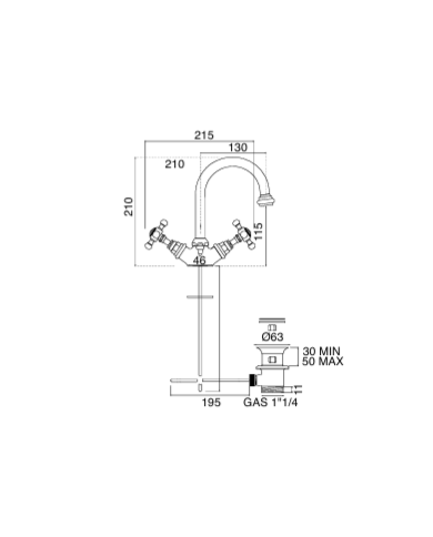 Mélangeur lavabo monotrou - Sbordoni