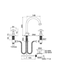 Mélangeur bec haut lavabo - Sbordoni
