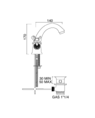 Mélangeur lavabo avec vidage - Sbordoni