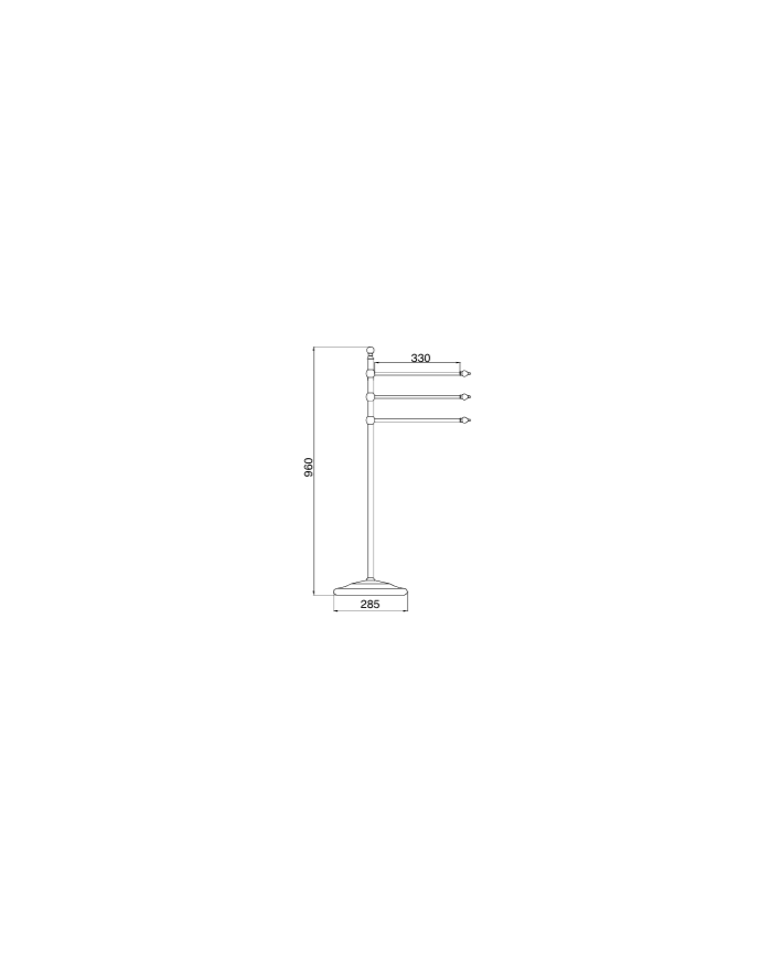 porte serviettes triple sbordoni | 6 finitions rétro