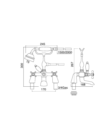 Mélangeur bain/douche  - Sbordoni