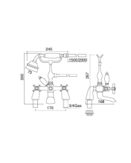 mélangeur bain douche sbordoni | Série Margherita