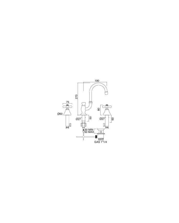 Mélangeur bec haut Etruria - Sbordoni