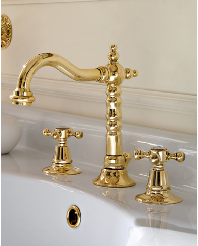 mélangeur lavabo 3 trous sbordoni | 6 finitions artisanales