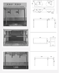 lavabo double sbordoni | Console rétro 135 cm
