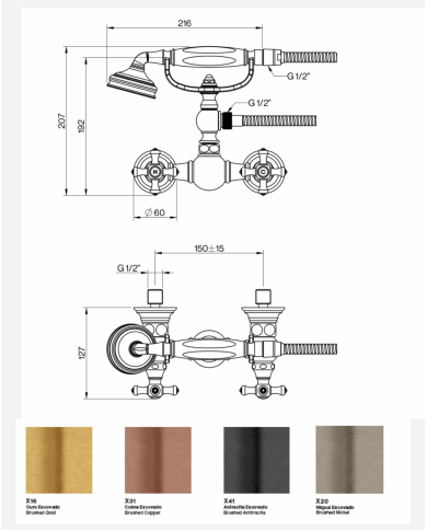 Mitigeur douche mural Edwardian - Cifial