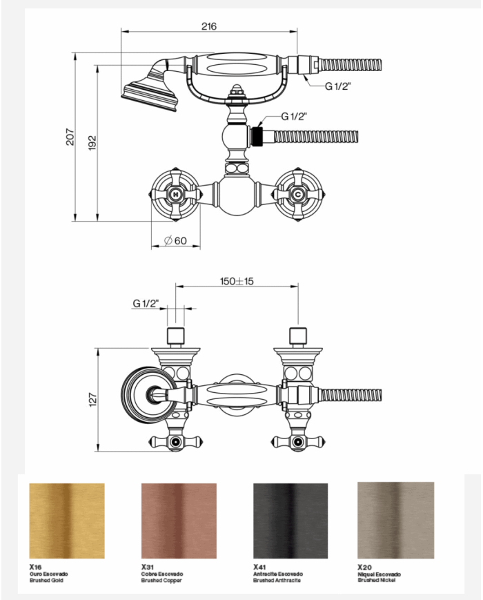 Mitigeur douche mural Edwardian - Cifial