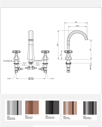 mélangeur lavabo 3 trous cifial | Cifial Hexa