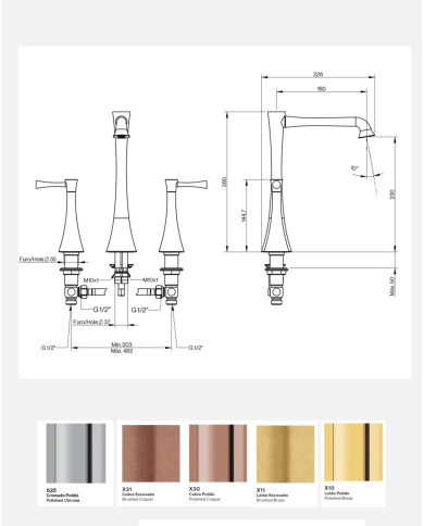mélangeur lavabo 3 trous cifial | Cifial L-Spout