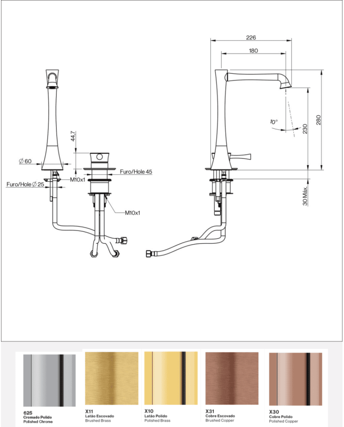 Mélangeur lavabo haut L-Spout - Cifial