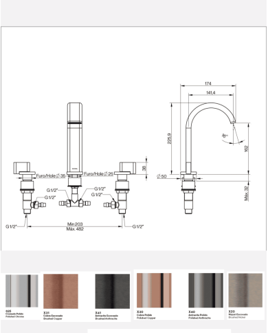 Mélangeur lavabo 3 trous à poser M3 - Cifial