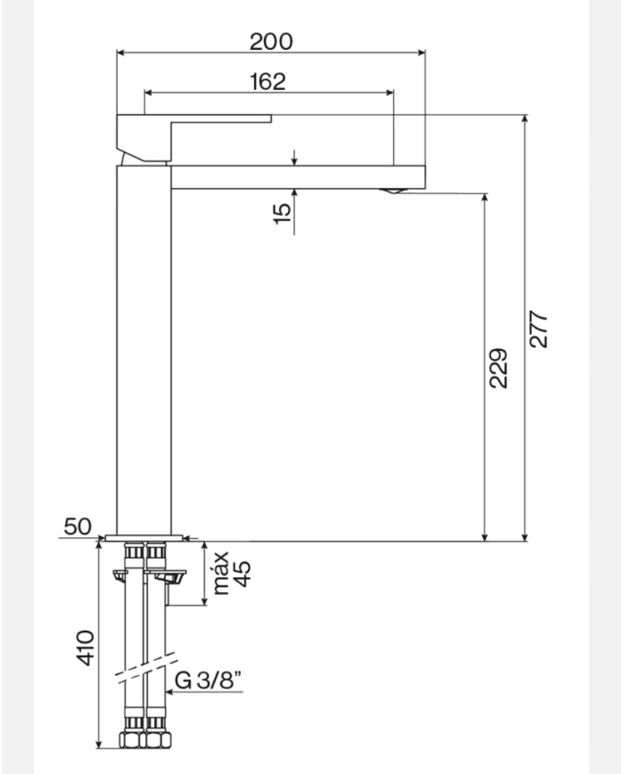 Mélangeur lavabo haut monocommande R90 - Cifial
