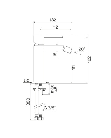 Mélangeur bidet monocommande R90 - Cifial