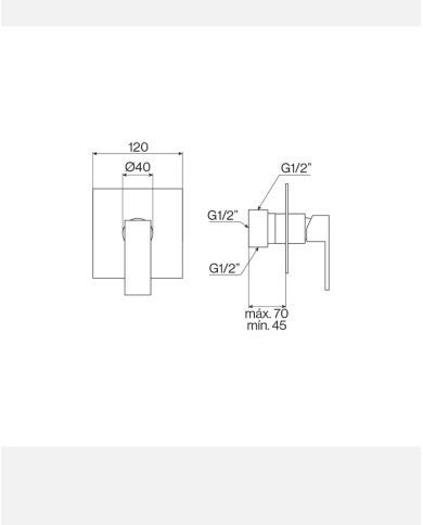 Mitigeur douche 1 sortie R90 - Cifial