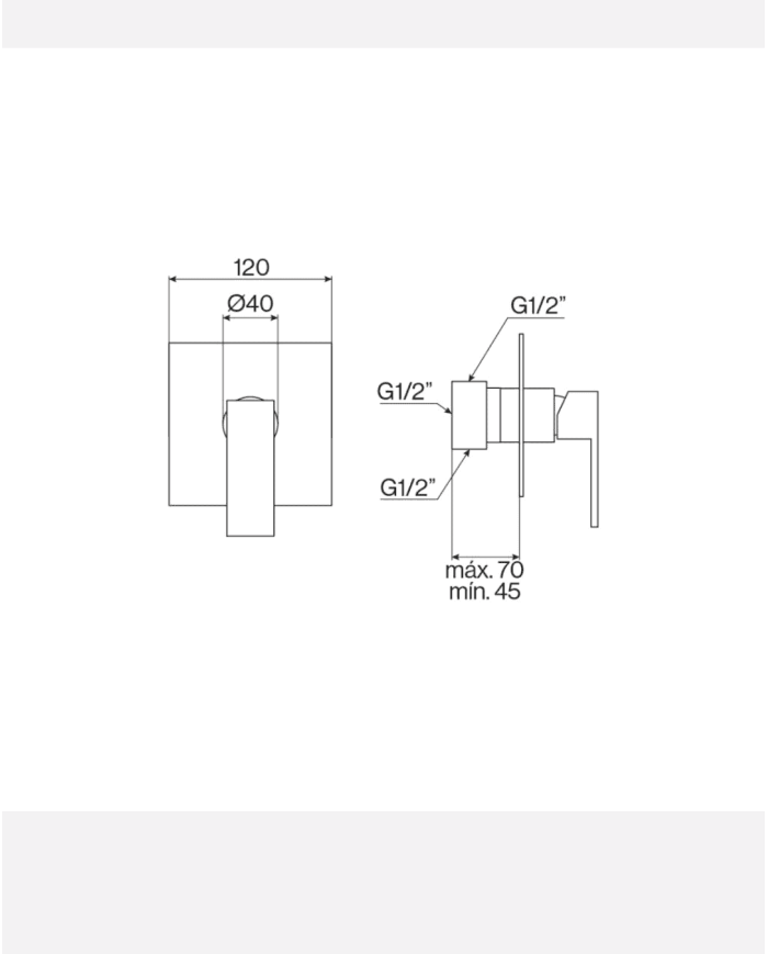 Mitigeur douche 1 sortie R90 - Cifial