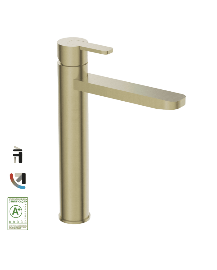 mélangeur lavabo cifial | Lounge haut rétro chrome or