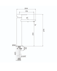 Mélangeur lavabo haut Lounge - Cifial